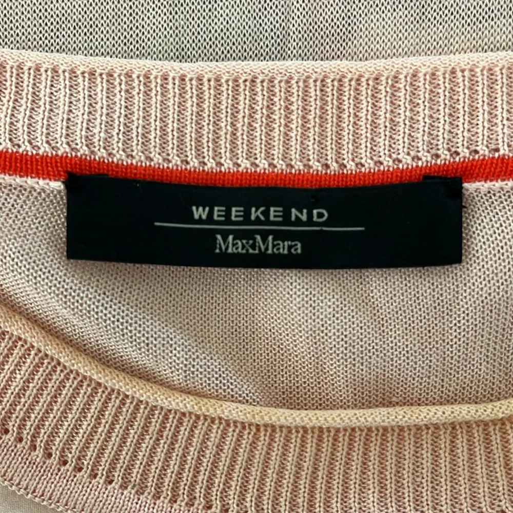VGUC MaxMara weekend 100% silk short sleeve sweater with floral centre panel - Picture 6 of 8